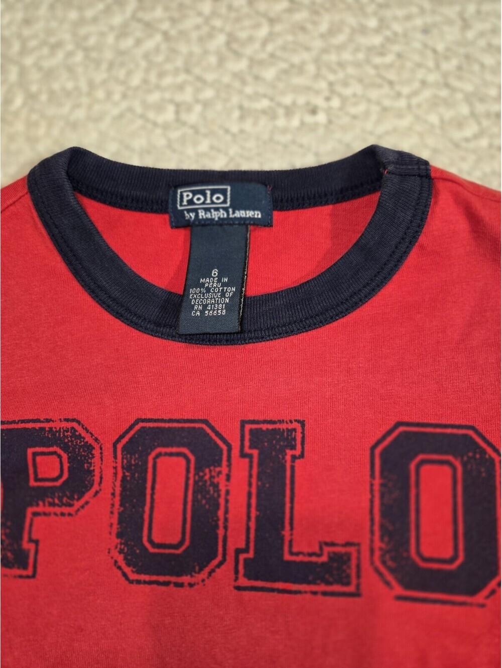 polo ralph lauren Boys Sz 6 💯 cotton Red With Polo On Chest